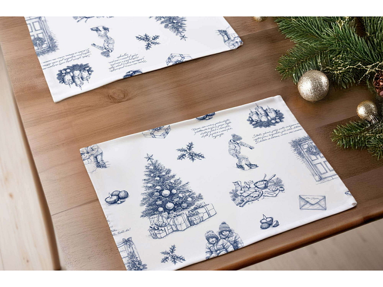 Bavlnené prestieranie na stôl Vianočné koledy