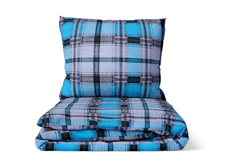 Krepové povlečení Kostka - modré