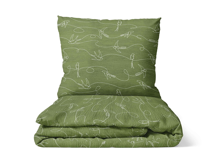 Krepová posteľná bielizeň Lastovičky v lete