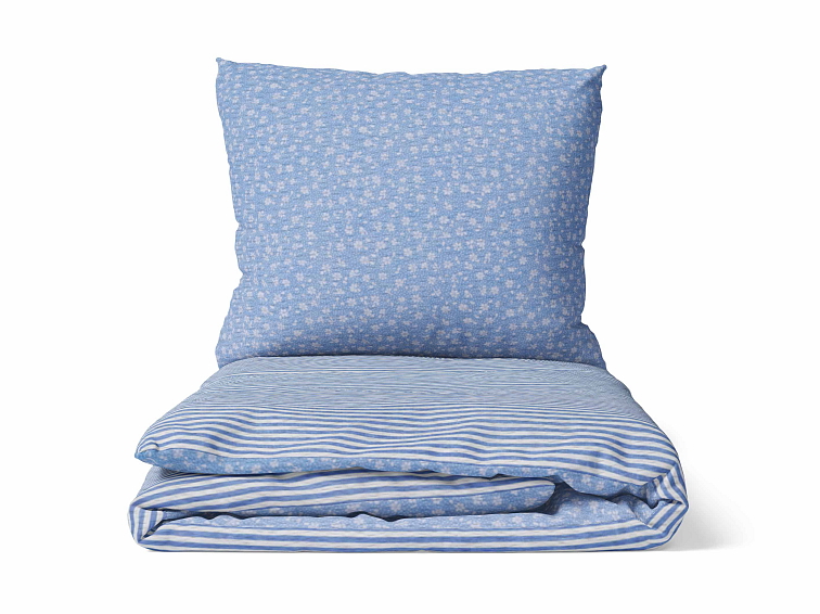 Krepové povlečení Venkovský sen - světle modré