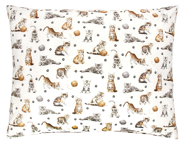 Bavlněné povlečení do postýlky Roztomilé kočičky bílé