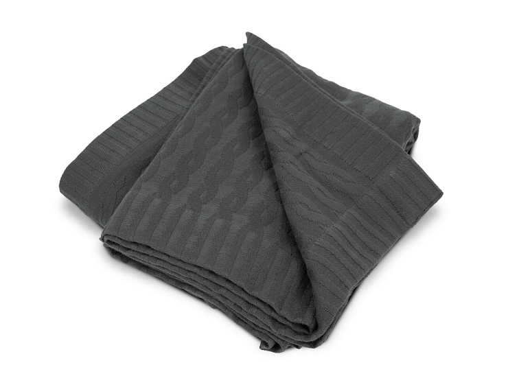 Bavlněný pléd - tmavě šedý