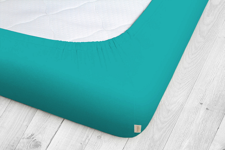 Jersey prostěradlo středně tyrkysové na výšku matrace do 20 cm