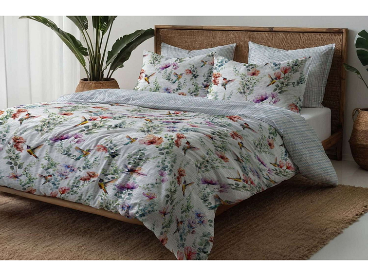 Krepové povlečenie Kolibřík - farebný