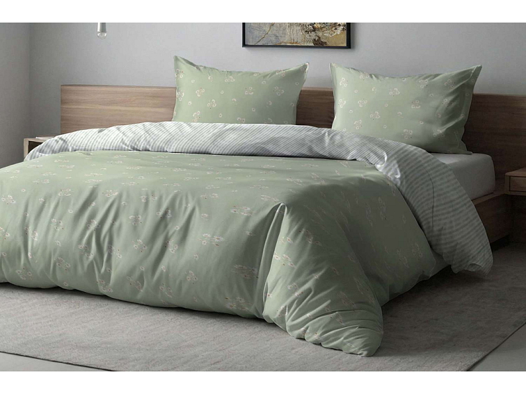 Bavlněné povlečení Sedmikrásky - zelené