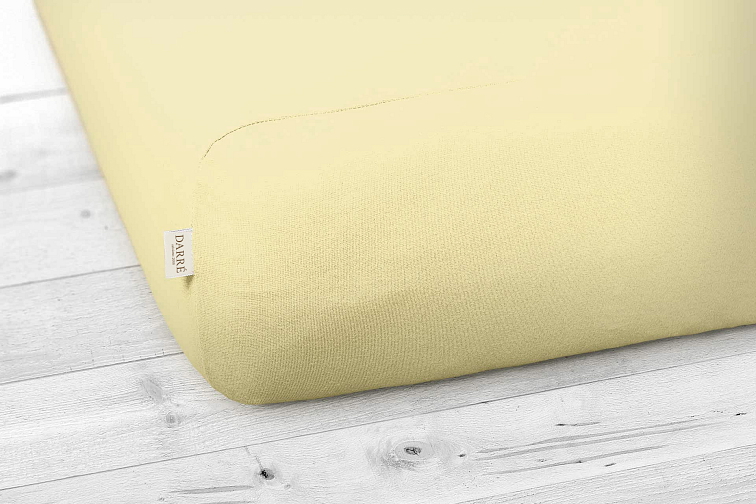Jersey prostěradlo světle žluté na výšku matrace do 30 cm
