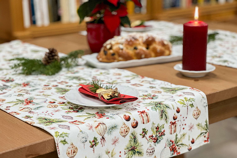 Bavlněný běhoun Veselé Vánoce