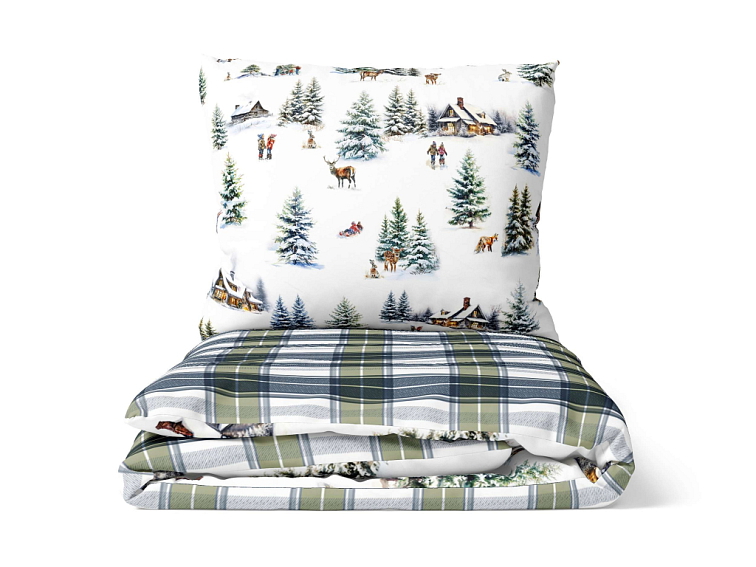 Bavlněné povlečení Vánoce na horách