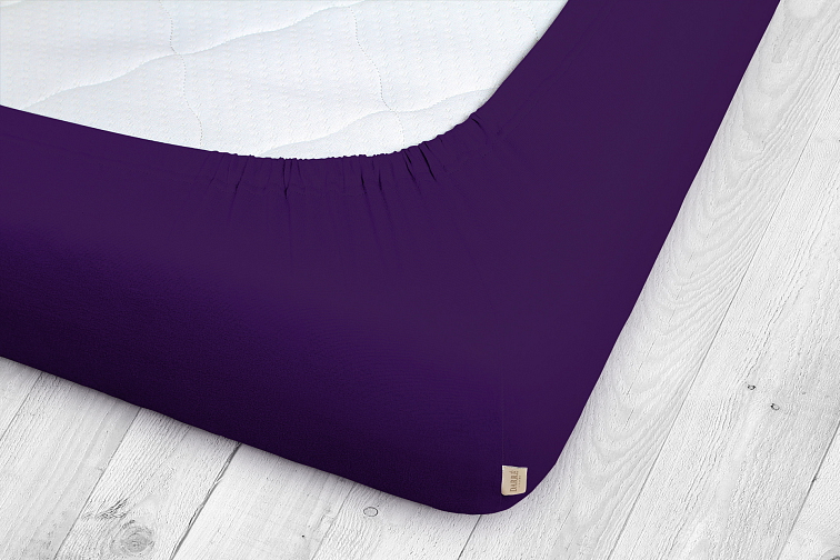Jersey prostěradlo tmavě fialové na výšku matrace do 20 cm