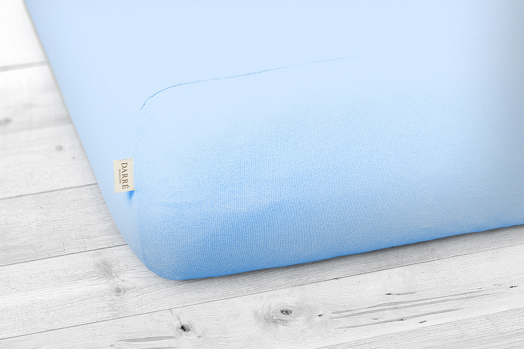 Jersey prostěradlo světle modré na výšku matrace do 20 cm