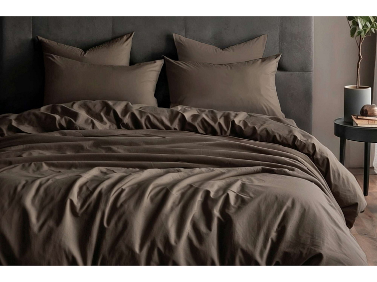 Bavlněné povlečení Jednobarevné perkálové - tmavě hnědé