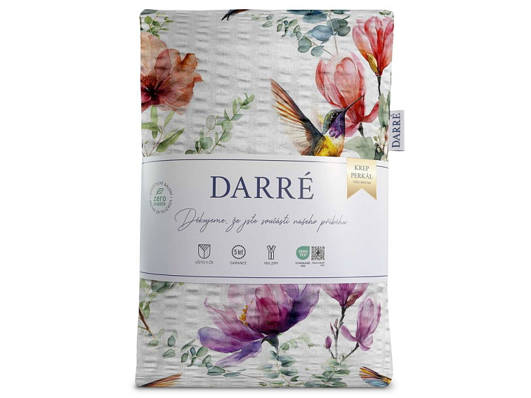 Krepové povlečenie Kolibřík - farebný