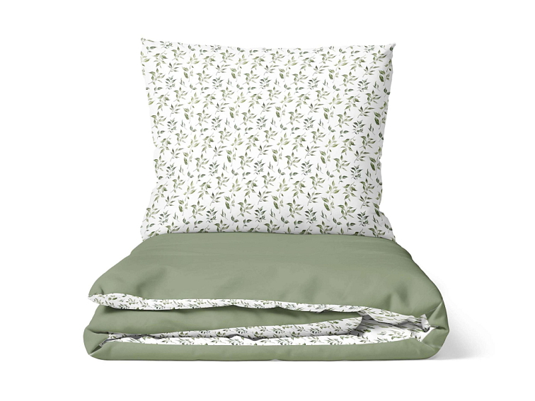 Bavlnené obliečky Ozveny listov lesnej zelenej - duo