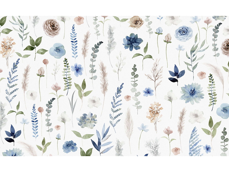 Bavlněné povlečení Boho zahrada - modré