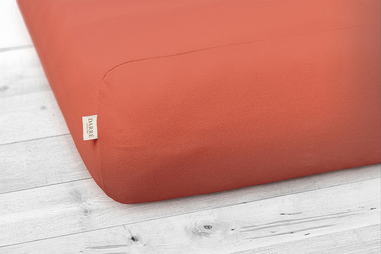 Jersey prostěradlo tmavě lososové na výšku matrace do 20 cm