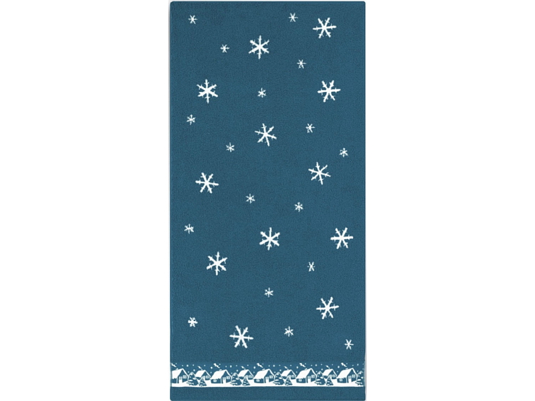 Ručníky a osuška Vánoční chaloupky - modrá