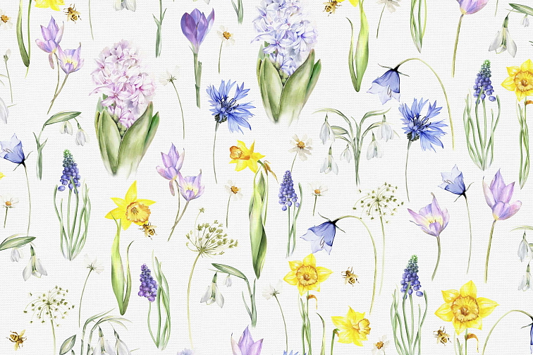 Bavlněné prostírání na stůl Jarní kvítí