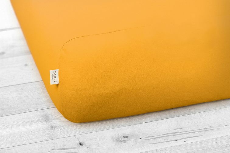 Jersey prostěradlo medově žluté na výšku matrace do 30 cm