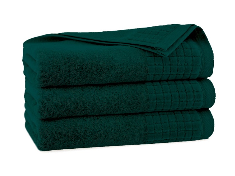 Egyptská bavlna uteráky a osuška Saveli - lahvovo zelená