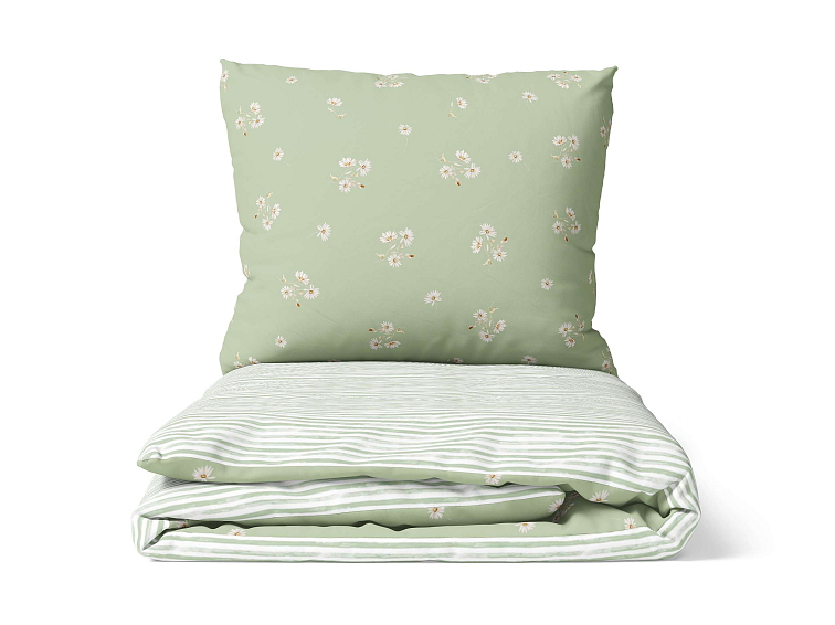 Bavlněné povlečení Sedmikrásky - zelené