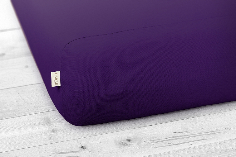 Jersey prostěradlo tmavě fialové na výšku matrace do 20 cm