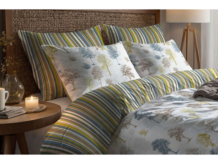 Bavlnené obliečky Tiene stromov s pruhom - farebné