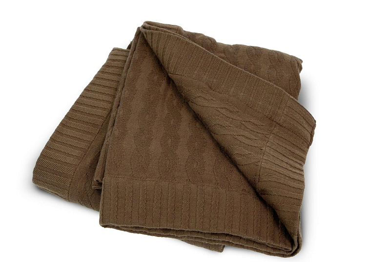 Bavlněný pléd - tmavě hnědý