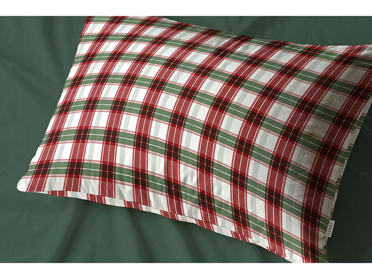 Bavlněné povlečení Kostka - červenozelené