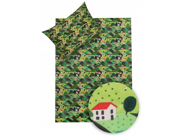 Bavlněné povlečení do postýlky Vesnička