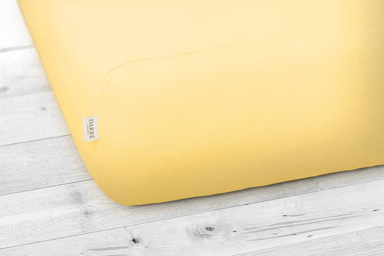 Jersey prostěradlo středně žluté na výšku matrace do 20 cm