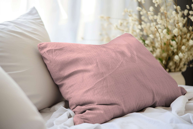 Mušelínový přehoz na postel Retro pink
