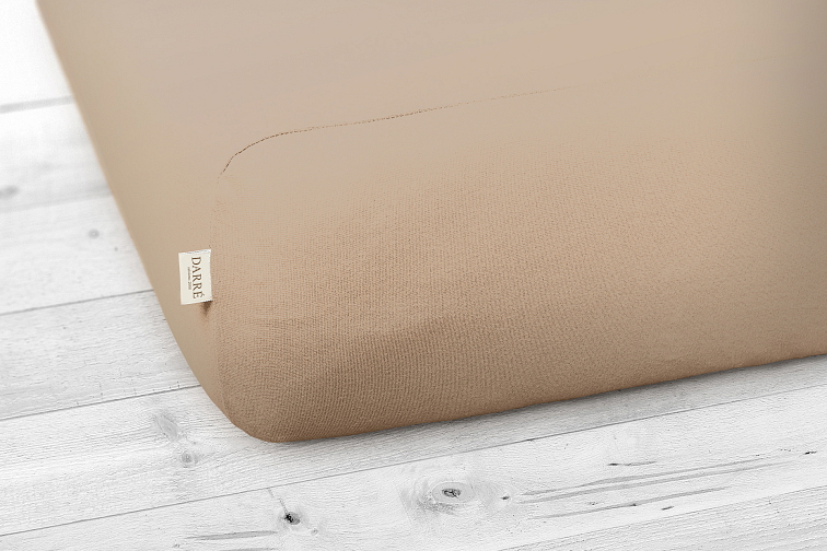 Jersey prostěradlo světle hnědé na výšku matrace do 40 cm