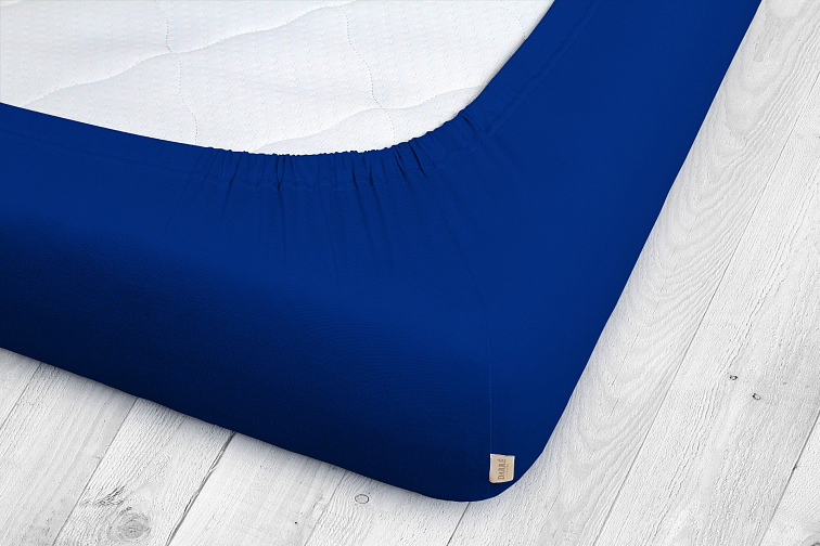 Jersey prostěradlo královské modré na výšku matrace do 20 cm