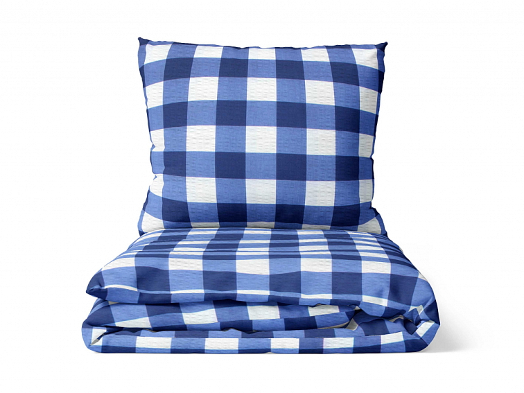 Krepové povlečení Kostky - modré