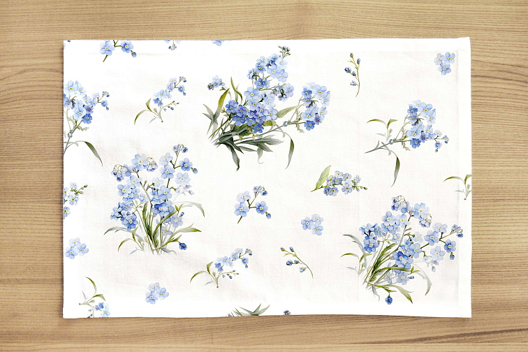 Bavlněné prostírání na stůl Pomněnky od Darré