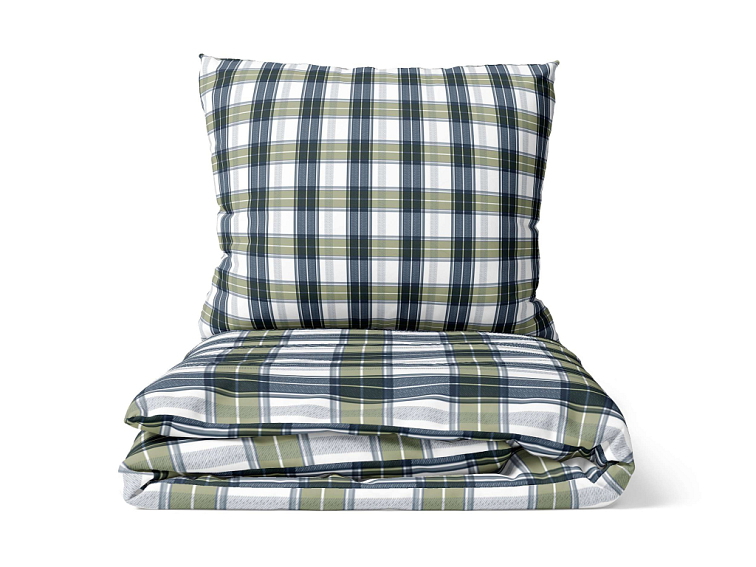 Bavlněné povlečení Kostka - modrozelené