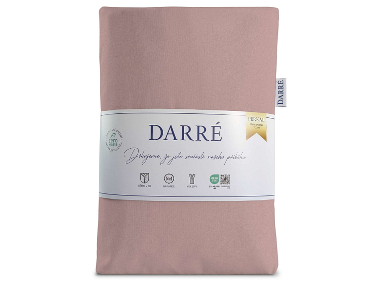 Bavlněné povlečení Jednobarevné perkálové - starorůžové