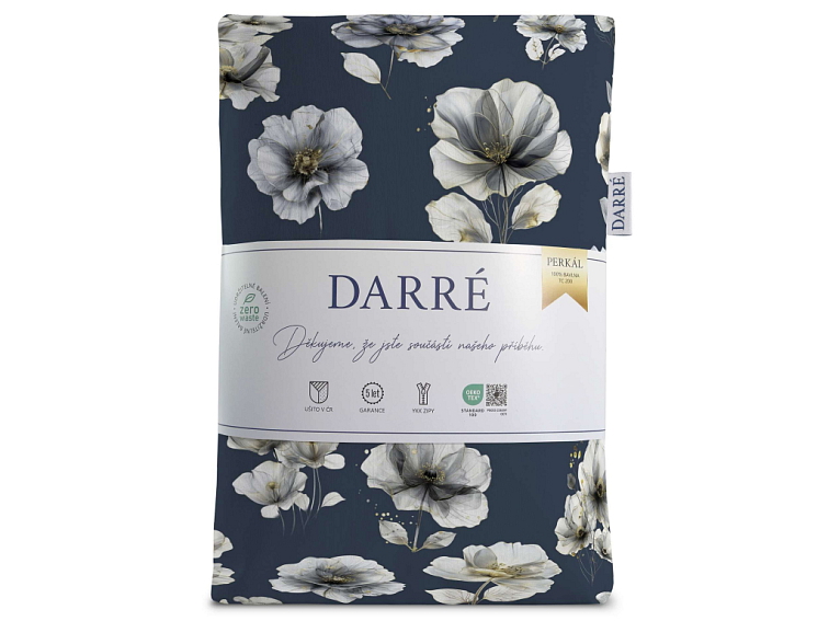 Bavlněné povlečení Květinové pohlazení - modré