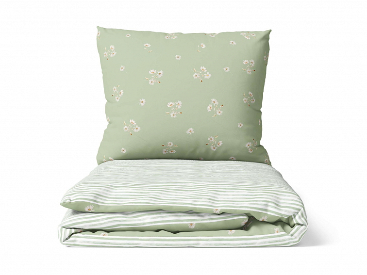 Bavlněné povlečení Sedmikrásky - zelené
