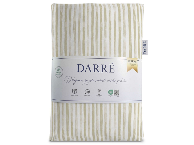 Bavlněné povlečení Proužky - béžové