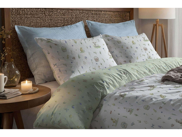 Bavlnené posteľné prádlo Veľkonočná záhrada - duo