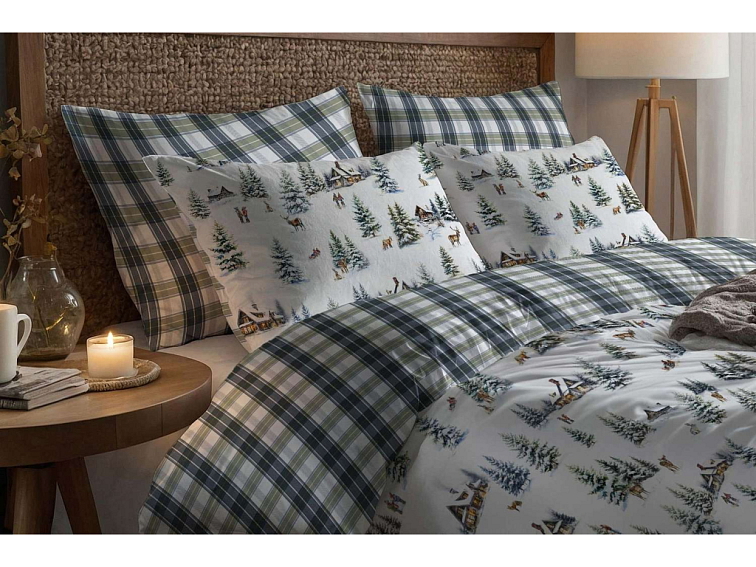 Bavlněné povlečení Vánoce na horách