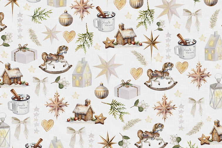 Bavlněný běhoun Vánoční koník