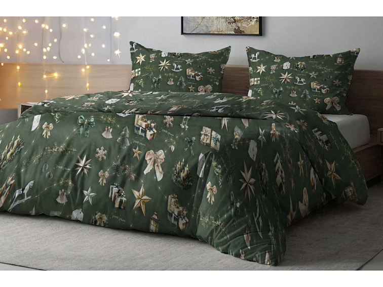 Bavlněné povlečení Kouzlo Vánoc - zelené