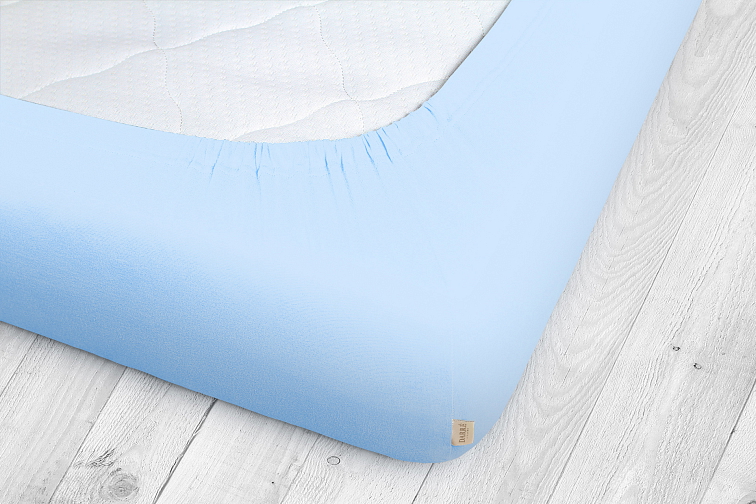 Jersey prostěradlo světle modré na výšku matrace do 20 cm