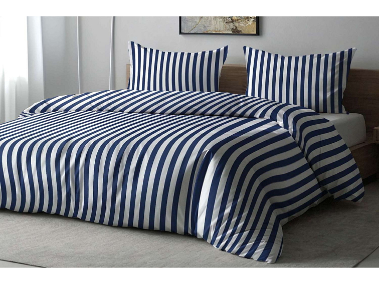 Bavlněné povlečení Proužek - modré