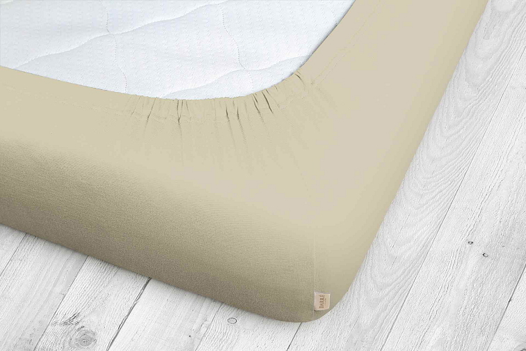 Jersey prostěradlo tmavě smetanové na výšku matrace do 40 cm
