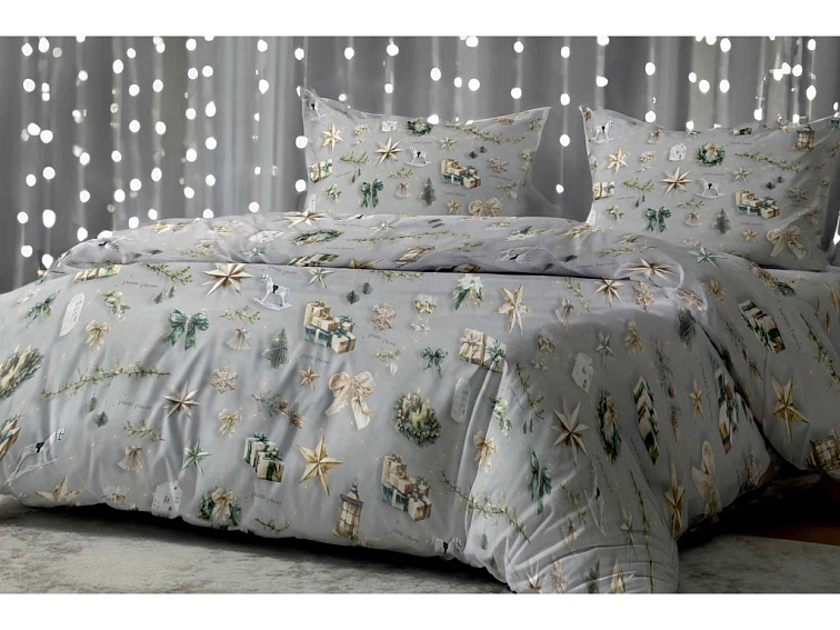Bavlněné povlečení Kouzlo Vánoc - šedé