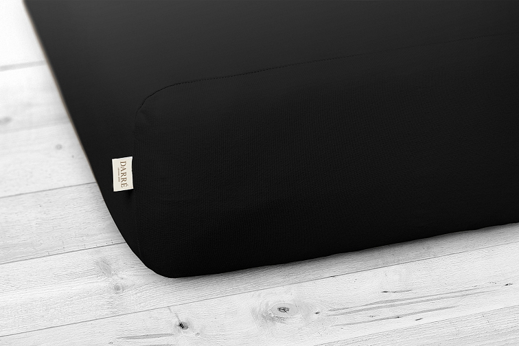 Jersey prostěradlo černé na výšku matrace do 20 cm