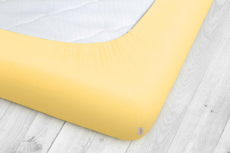 Jersey prostěradlo středně žluté na výšku matrace do 30 cm